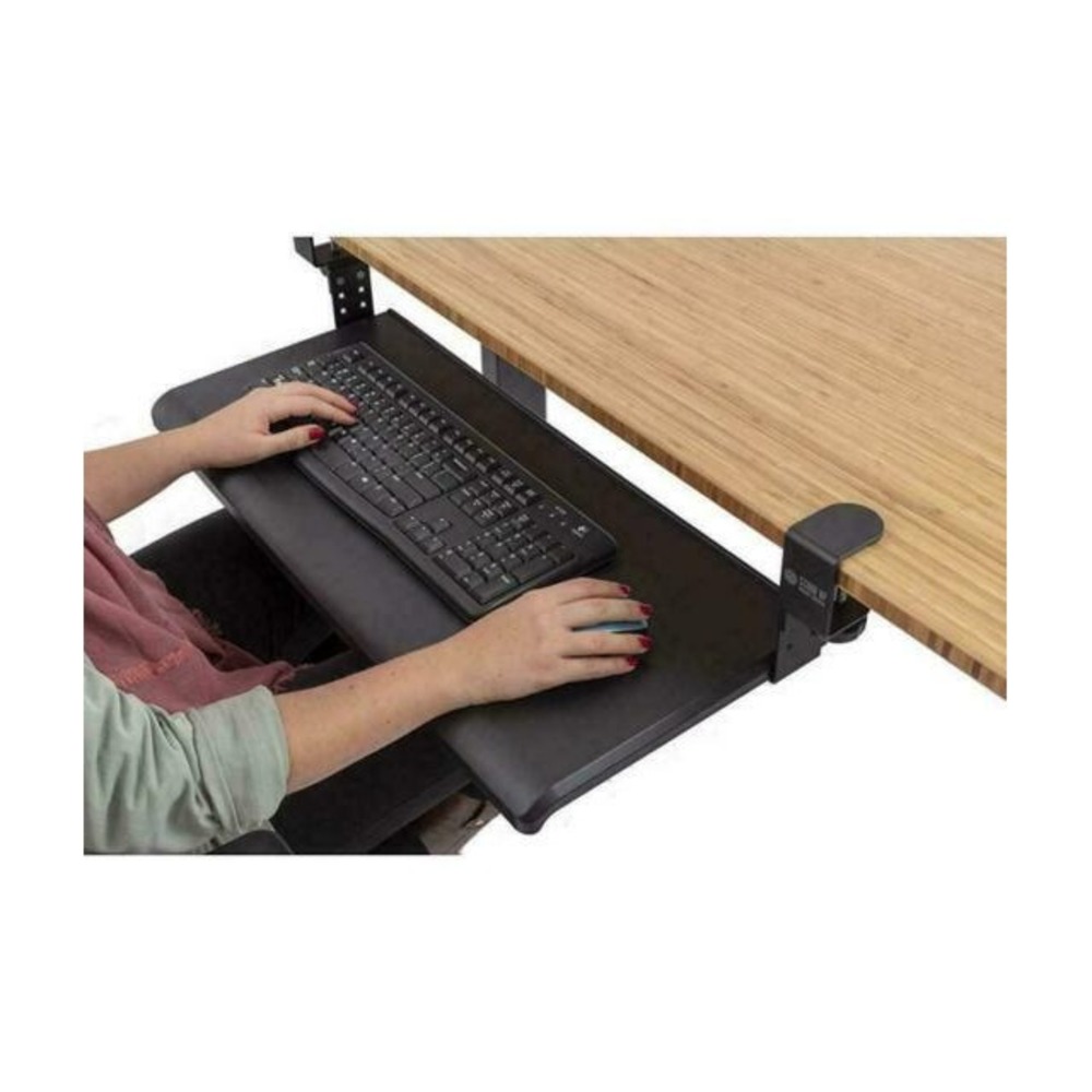 Stand Up Desk Store SUD-KBTRAY-S Clamp-On Adjustable Keyboard Tray - Black